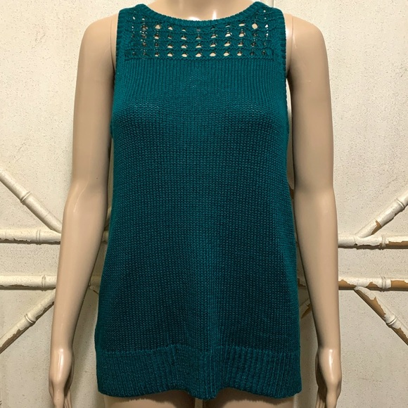 LOFT Dark Teal Emerald Knit Sweater Tank - Picture 6 of 10